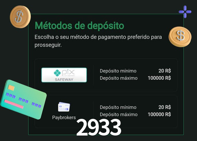 O cassino 2933 oferece uma grande variedade de métodos de pagamento